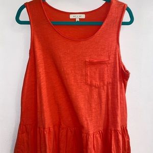 Coral Anthropologie Peplum Top